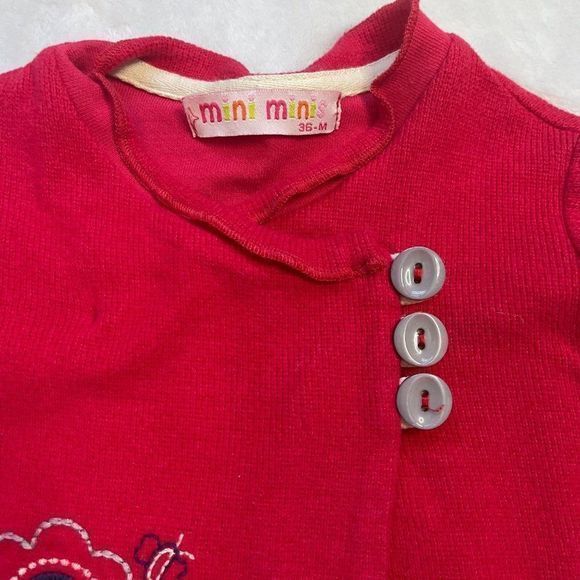 Vintage Mini Minis Long Sleeve Floral Embroidered Wrap Sweater Cardigan Size 3 - Picture 5 of 9
